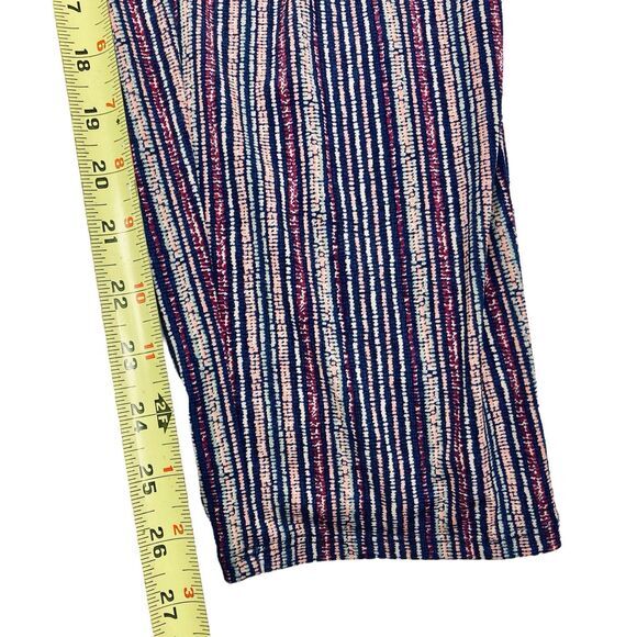 BCBGeneration Jumpsuit Women M Crossover V-neck Draped Pocket Striped Boho Beach - Picture 13 of 16